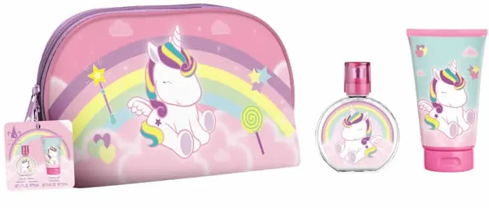 Cartoon Air-Val Eau My Unicorn rinkinys vaikams (EDC, 50 ml + dušo želė, 100ml + kosmetinė)
