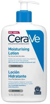 Drėkinamasis veido ir kūno losjonas sausai ir labai sausai odai Cerave Moisturising Lotion, 473 ml