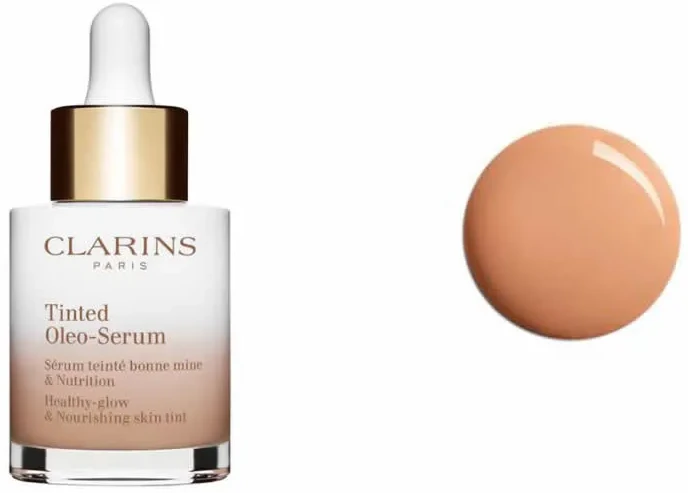 „Clarins“ tonuotas makiažo pagrindas „Oleo Glow“ serumas 02.5, 30 ml