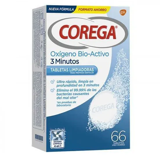 "Corega" 3 minučių dantų protezų valymo tabletės 60 vnt
