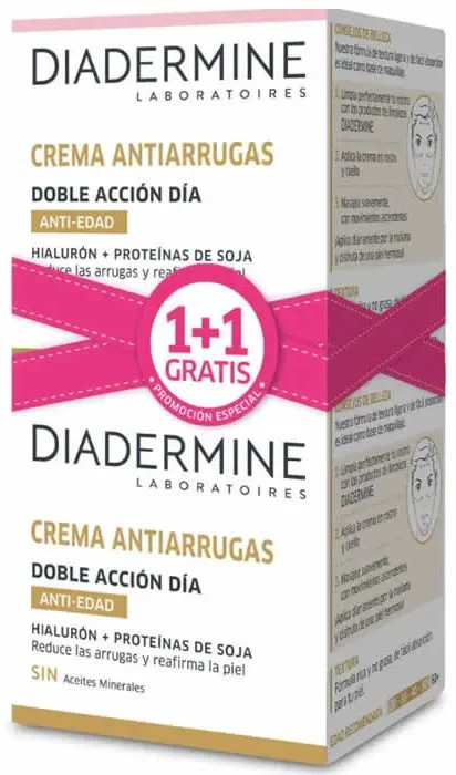 "Diadermine" dvigubo poveikio dieninis kremas nuo raukšlių 50 ml 2 dalių rinkinys