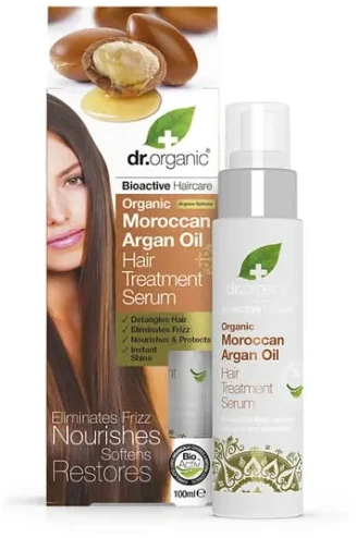 Dr. Organic Maroko argano aliejaus plaukų priežiūros serumas, 100 ml