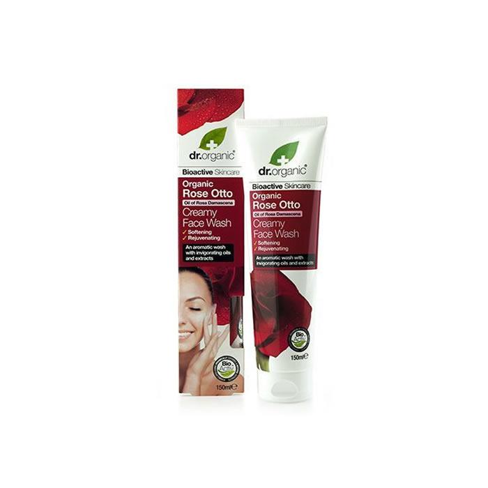 "Dr Organic Rose Otto" kreminis veido prausiklis 150ml