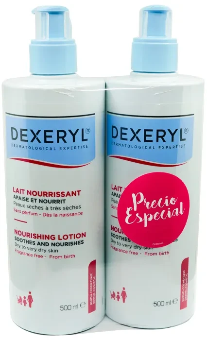 Dexeryl Duo maitininantis Lotion maitinamasis kūno losjonas, 2 x 500 ml