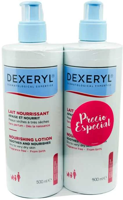 Dexeryl Duo maitininantis Lotion maitinamasis kūno losjonas, 2 x 500 ml