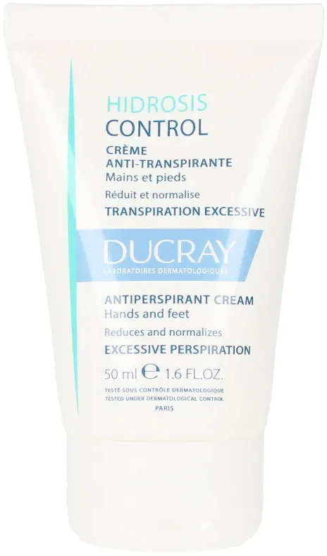 DUCRAY HIDROSIS CONTROL, rankų ir pėdų kremas-antiperspirantas nuo gausaus prakaitavimo, 50 ml