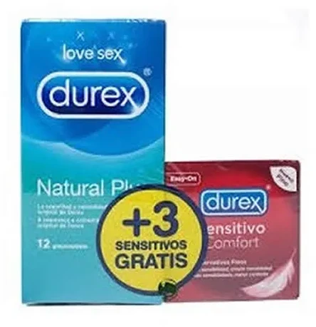 Durex Love Sex Natural Plus 12 prezervatyvų + 3 jautrūs