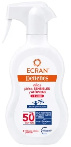 "Ecran Denenes Sensitive" apsauginis pienelis nuo saulės Spf50 purškiamas 300ml