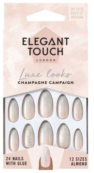 Elegant Touch Luxe Looks Nails With Glue Oval Limited Ed Hot Tip 24 vnt