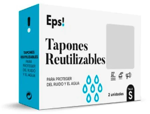 "Eps" daugkartinio naudojimo ausų kištukai, dydis S 2vnt