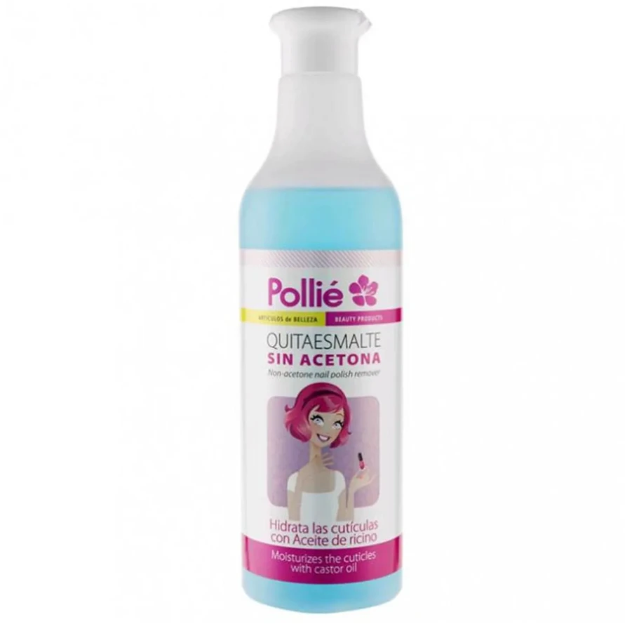 "Eurostil Pollie" nagų lako valiklis be acetono su ricinos aliejumi 150ml