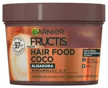 "Garnier Fructis Hair Food Macadamia Smoothing Mask" glotninanti plaukų kaukė 390ml