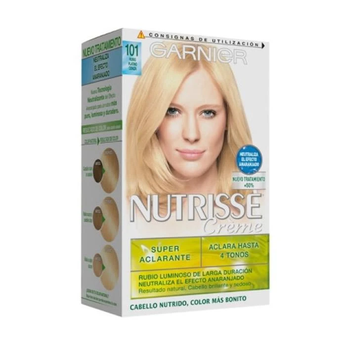 "Garnier Nutrisse Crème maitininantis Color 101 Platinum Ash Skirtas šviesiems plaukams plaukų dažai