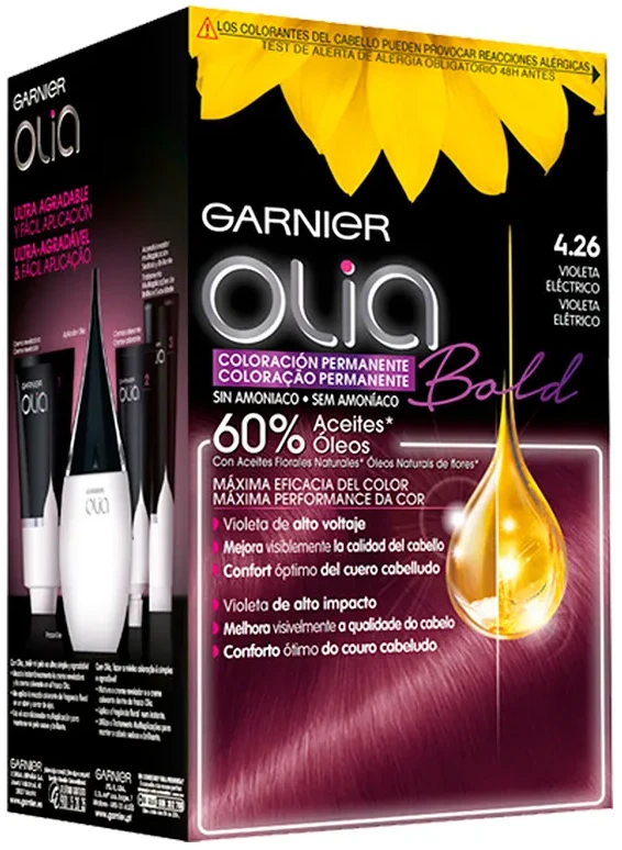Garnier Olia Coloración Permanente 4,26-Violeta Eléctrico 4 Piezas
