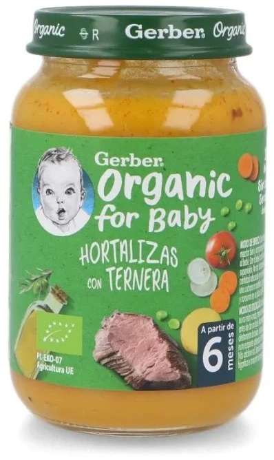 Gerber Ekologiškos daržovės su veršiena 190g 1vnt