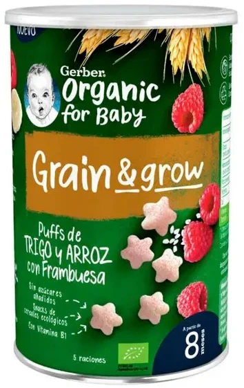 "Gerber Snack" ekologiški dribsniai su avietėm 35g