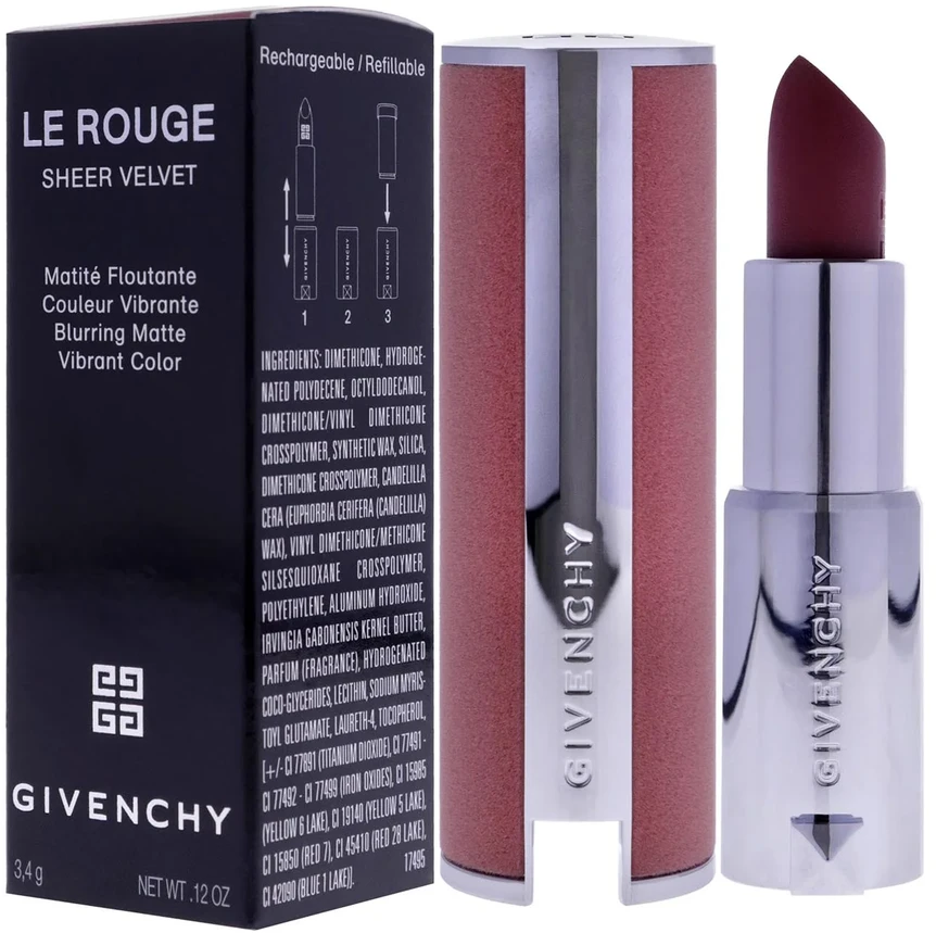 Givenchy Le Rouge Sheer Velvet Matte Papildomas lūpų dažų rinkinys #16 Sheer Velvet, 3.4 g