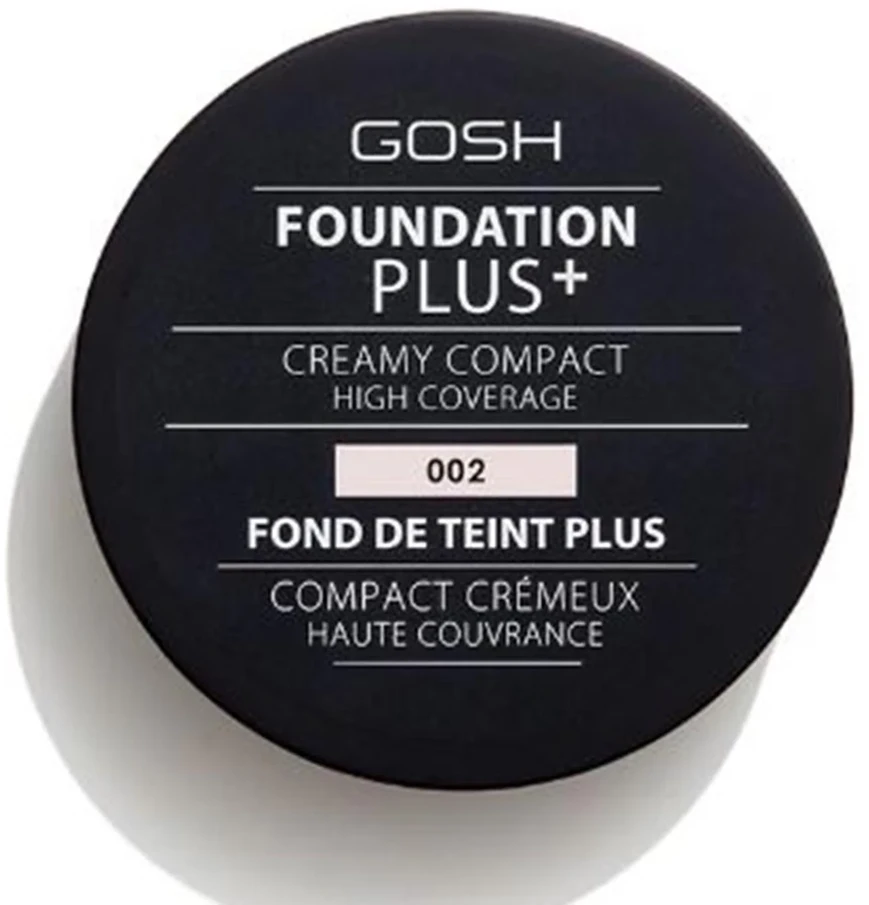 „Gosh Plus“ kompaktiškas makiažo pagrindas „002 Ivory“, 9 g