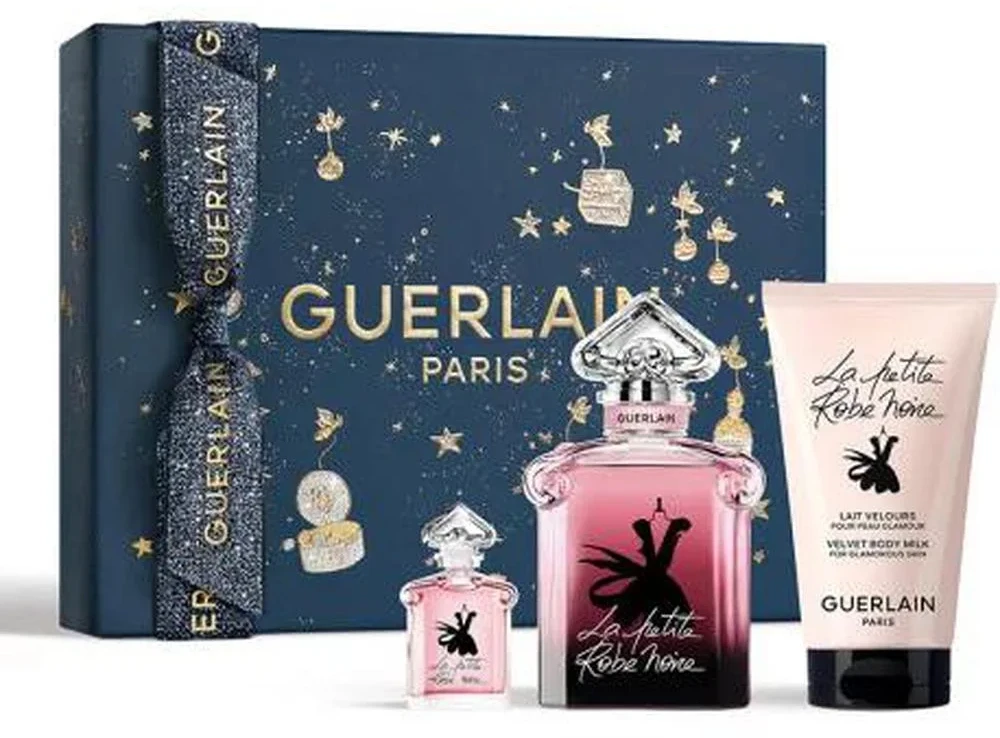Guerlain rinkinys: La Petite Robe Noire intensyvus parfumuotas vanduo moterims, 50 ml + La Petite Robe Noire intensyvus kvepiantis vanduo moterims, 5 ml + La Petite Robe Noire intensyvus drėkinamasis losjonas, 75 ml
