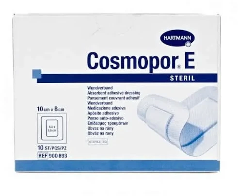 Hartmann Cosmopor E Steril absorbuojantis lipnus tvarstis 10X8cm 10 vienetų