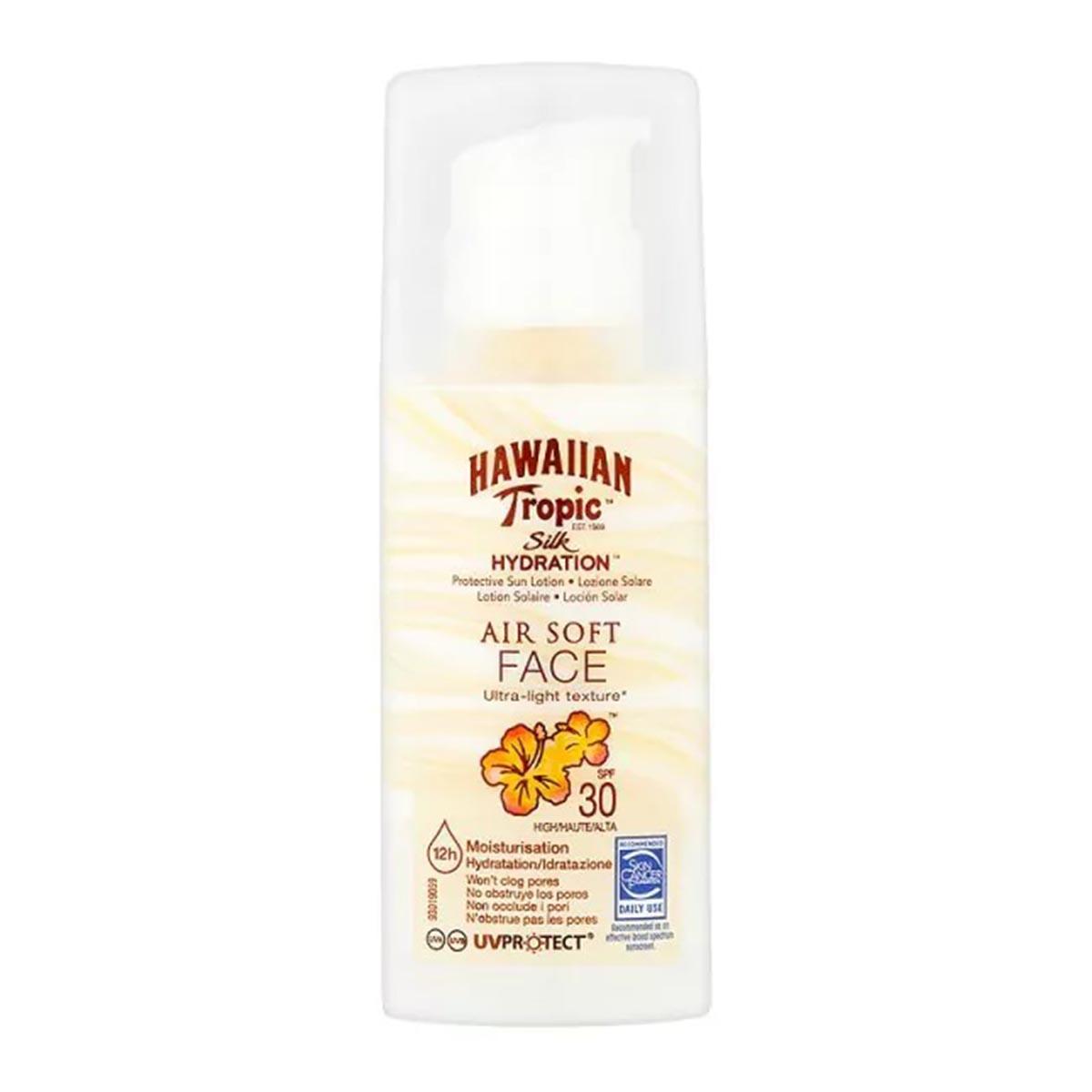 Hawaiian Tropic Silk Hydration Air Soft FACE Losjonas veidui SPF30 50ml.