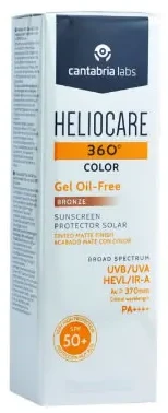 "Heliocare 360º Color Gel Oil-Free Spf50 Bronze" apsauga nuo saulės su bronziniu atspalviu 50ml