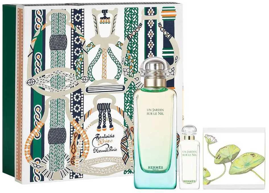 Hermes Un Jardin Sur Le Nil EDT rinkinys Unisex (EDT 100 ml + EDT 7,5 ml + parfumuotas muilas 50 g)