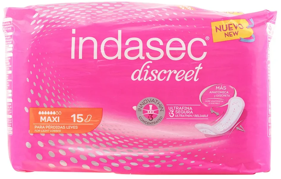 Indasec Compresses Incontinence Maxi 15 vienetų