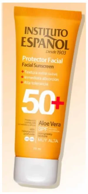 Instituto Español Facial Sunscreen Aloe Vera Spf50 75ml