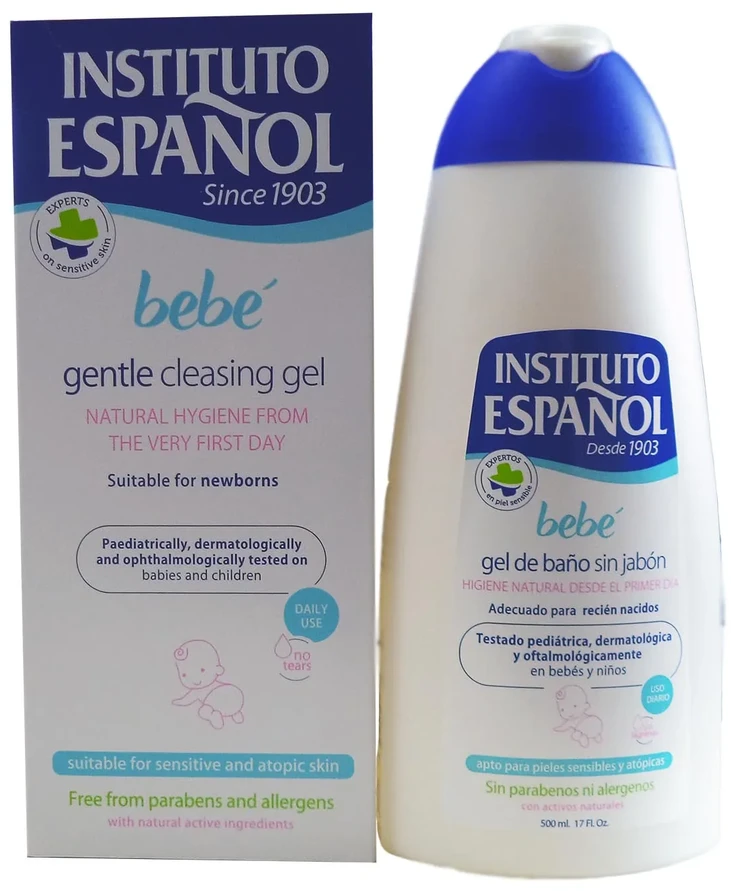 Instituto Español Kūdikių vonios gelis be muilo Naujagimių jautri oda be alergenų 500ml