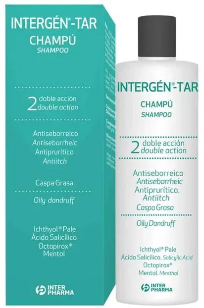 "Intergén" šampūnas nuo pleiskanų, deguto ir seborėjos