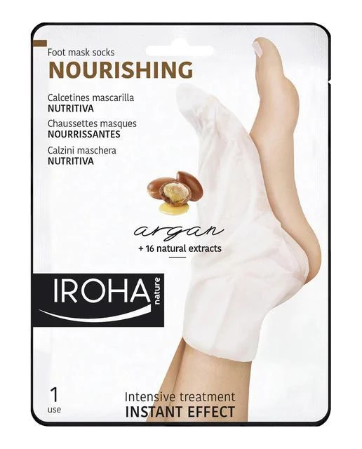 Profesionali kaukė pėdoms Iroha Professional Foot Socks Mask Argan & Macadamia su argano ir makadamijos aliejais, 1 pora