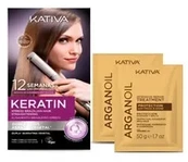 Kativa Vegan Brazilian Straightening Xpress greito plaukų tiesinimo rinkinys 150ml
