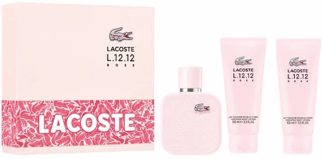 Lacoste L.12.12 Rose Eau De Parfum Purškiklis, 100 ml Set 3 Pieces