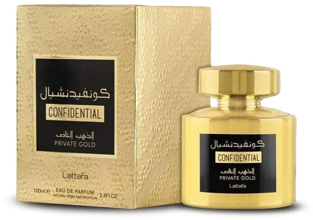 Unisex kvepalai Lattafa Confidential Private Gold EDP, 100 ml