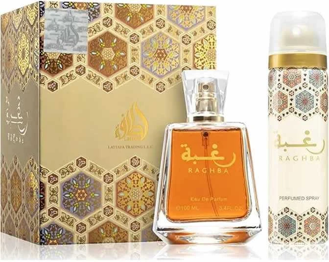 Lattafa Raghba unisex rinkinys (100 ml EDP kvepalai + 50 ml purškiamas dezodorantas)