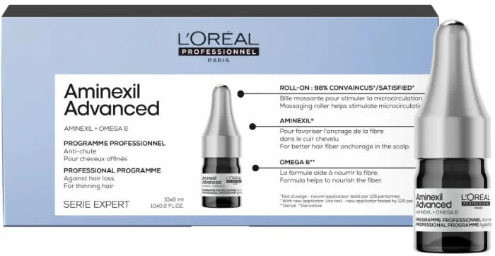 L'oreal Professionnel Aminexil Advanced Ampollas Enriquecidas Con Activos Dermatológicos Para Cabello 10 X, 6 ml