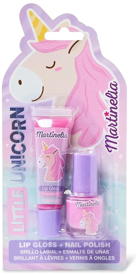 Aquarius MARTINELIA Little Unicorn rinkinys 1 lūpų blizgis, 1 nagų lakas (Violetinis)