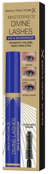 "Max Factor Divine Lashes 24h y" vandeniui atsparus blakstienų tušas juodas
