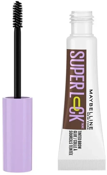 Maybelline Super Lock Brow Glue atspalvį suteikiantis antakių gelis-klijai, atspalvis: Deep Brown, 7 ml