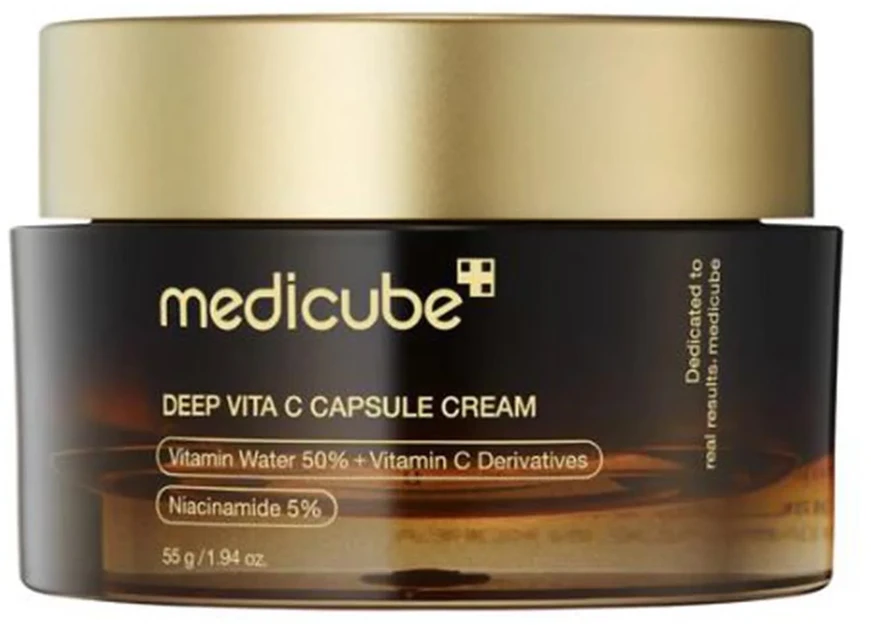 Medicube - Deep Vita C Capsule Kreminis - Brightening and Firming Face Kreminis - Skaistinantis ir stangrinantis veido kremas, 55 g