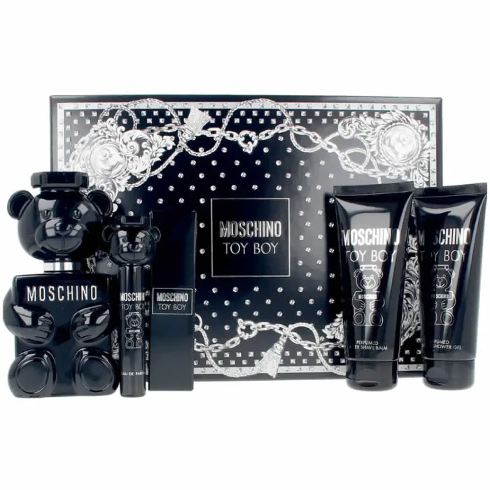 Kvepalų rinkinys vyrams Moschino Toy Boy (EDP, 100 ml + dušo želė, 100 ml + balzamas po skutimosi, 100 ml + EDP, 10 ml)
