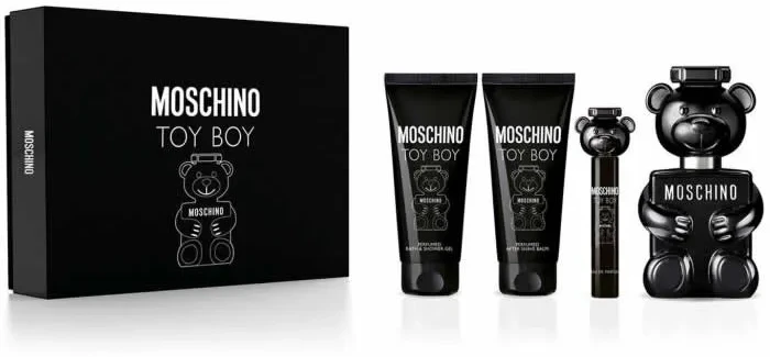 Kvepalų rinkinys vyrams Moschino Toy Boy (EDP, 100 ml + dušo želė, 100 ml + kūno losjonas, 100 ml + EDP, 10 ml)