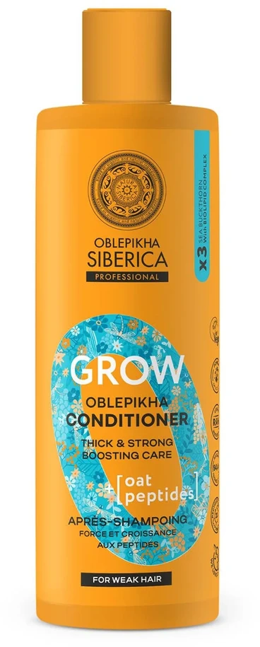 Natura Siberica Oblepikha Grow Peptides Acondicionador Cabello Debil, 400 ml