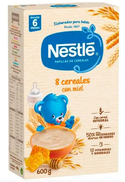 Nestlé Papilla 8 dribsniai su medumi ir bifido bakterijom 600g