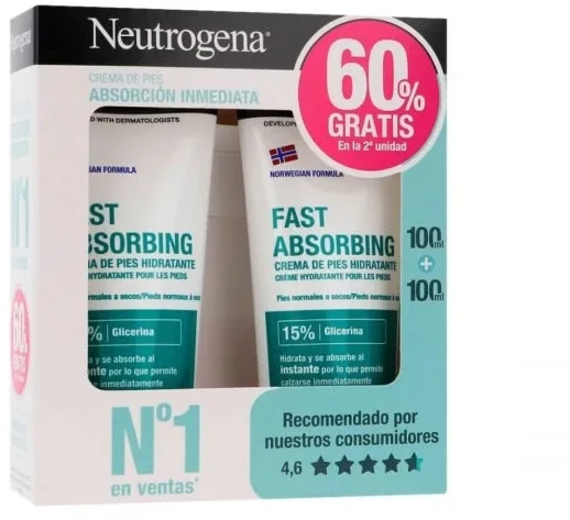 "Neutrogena" greitai įsigeriantis pėdų kremas 2x100ml