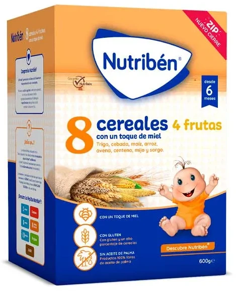Nutribén 8 grūdai su medum 4 rūšių vaisiais 600g