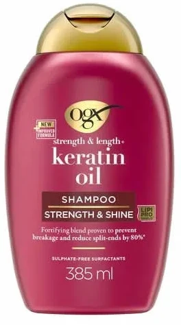 Ogx Keratin Oil šampūnas nuo plaukų lūžinėjimo 385ml