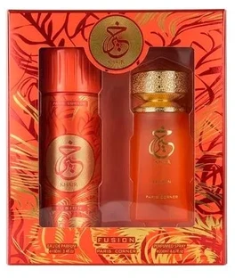 Set Paris Corner: Khair Fusion Eau De Parfum Unisex, 100 ml + Khair Fusion Dezodorantas Purškiklis For Women, 200 ml