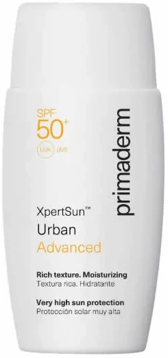 Primaderm Singuladerm XpertSun Urban Advanced SPF50+ sodrios tekstūros kremas, 50 ml